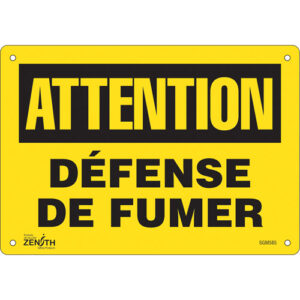 ""Défense De Fumer"" Sign