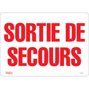 ""Sortie De Secours"" Sign