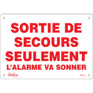 ""Sortie De Secours"" Sign