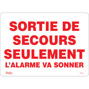 ""Sortie De Secours"" Sign