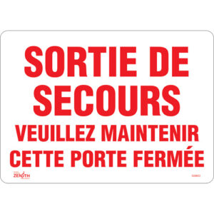 ""Sortie De Secours"" Sign