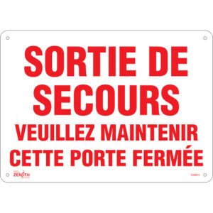 ""Sortie De Secours"" Sign
