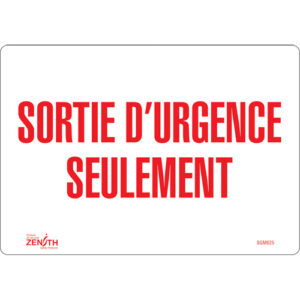 ""Sortie D'Urgence"" Sign