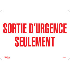 ""Sortie D'Urgence"" Sign