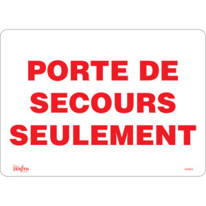 ""Porte De Secours"" Sign
