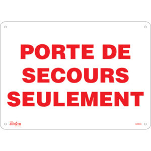 ""Porte De Secours"" Sign
