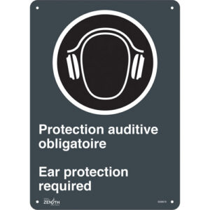 ""Protection Auditive Obligatoire - Ear Protection Required"" Sign