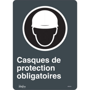 ""Casques De Protection Obligatoires"" Sign