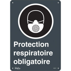 ""Protection Respiratoire Obligatoire"" Sign