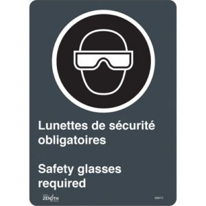 ""Safety Glasses Required/Lunettes de sécurité obligatoires"" Sign