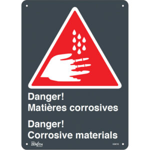 ""Matières Corrosives/Corrosive Materials"" Sign