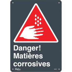 ""Matières Corrosives"" Sign