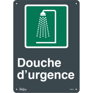 ""Douche D'Urgence"" Sign