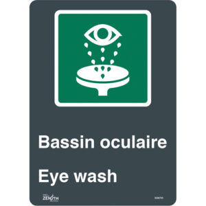 ""Bassin Oculaire/Eye Wash"" Sign