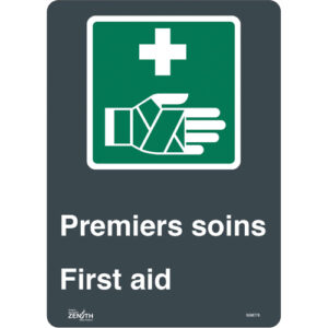 ""Premier Soins/First Aid"" Sign