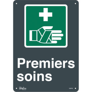 ""Premier Soins"" Sign