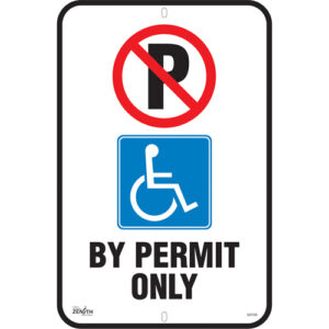 ""By Permit Only"" Parking Sign