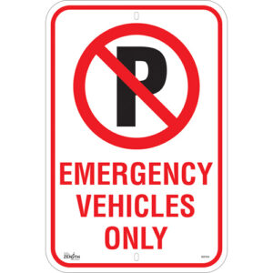 No Parking ""Emergency Vehicles Only"" Sign