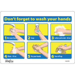 ""Don't Forget to Wash Your Hands"" Pictogram Sign