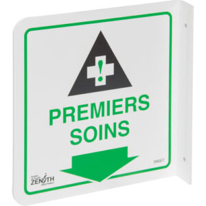 90° Projecting ""Premiers Soins"" Sign