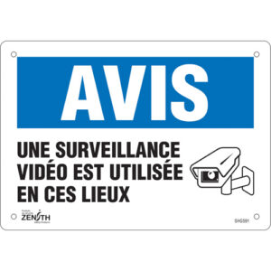 ""Surveillance vidéo"" Sign