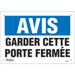 ""Porte fermée"" Sign