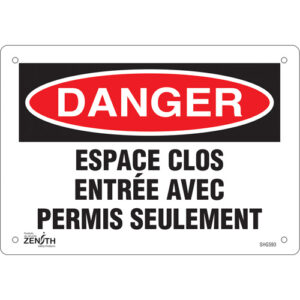 ""Espace clos"" Sign