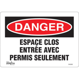 ""Espace clos"" Sign