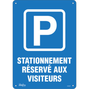 ""Stationnement réservé aux visiteurs"" Sign